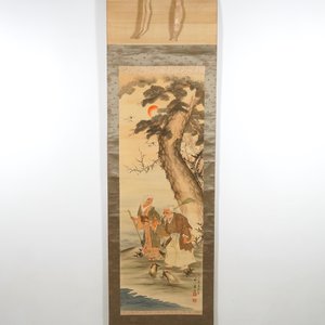 Une grande peinture japonaise sur rouleau dans sa boîte, 19/20ème — photo 1