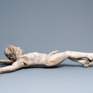 Une grande statue de Christ en chêne sculpté monochromé, 1ère moitié du 16ème — photo 3