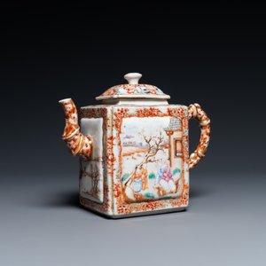 Une grande théière couverte en porcelaine de Chine famille rose à décor mandarin, Qianlong — photo 2