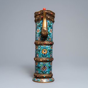 Une grande verseuse 'Duomuhu' en émaux cloisonnés et bronze doré incrusté, République, 20ème — photo 5
