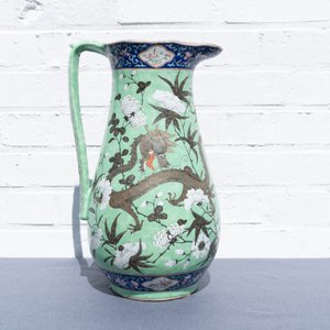 Une grande verseuse et son bassin en porcelaine de Chine famille rose à décor de dragons, 19ème — photo 27