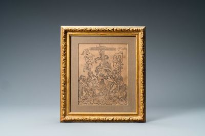 Une gravure sur bois anonyme représentant la descente de la Croix, 15ème