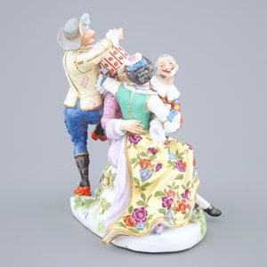 Une groupe romantique en porcelaine de Samson dans le style de Meissen, 19ème — photo 5