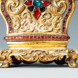 Une horloge murale en bronze doré incrusté de pierres semi-précieuses, ateliers de Canton et George Prior de Londres pour la Chine, Qianlong — photo 14