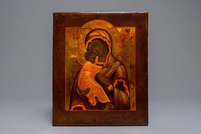Une icône russe: Notre-Dame de Vladimir, 19ème