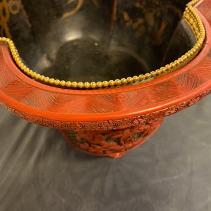 Une jardinière quadrilobée en laque de Chine en rouge et noir, Qianlong — photo 26