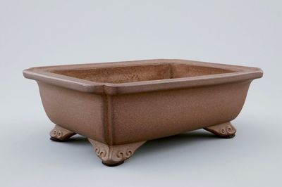 Une jardinière rectangulaire en grès de Yixing avec cachet, 19/20ème