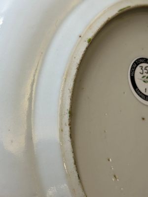 Une paire d'assiettes monogrammées en porcelaine de Chine famille rose de Canton et un grand plateau '100 papillons', 19ème — photo 7