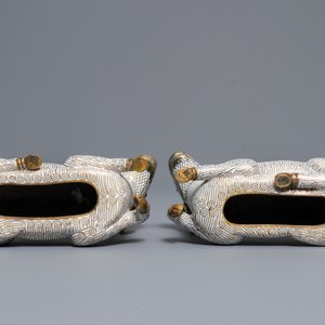 Une paire de béliers en émaux cloisonnés et bronze doré, Chine, Qianlong — photo 6