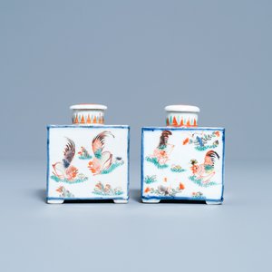Une paire de boîtes à thé en porcelaine de Chine famille verte, Kangxi — photo 2