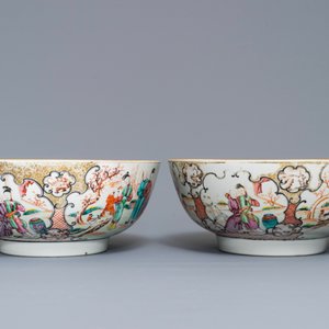 Une paire de bols en porcelaine de Chine famille rose à décor mandarin, Qianlong — photo 4