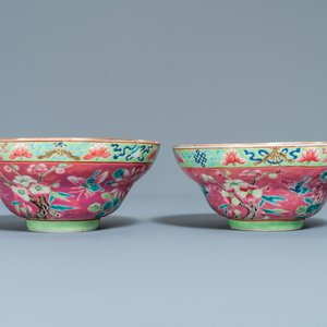 Une paire de bols en porcelaine de Chine famille rose pour le marché Straits ou Peranakan, 19ème — photo 1