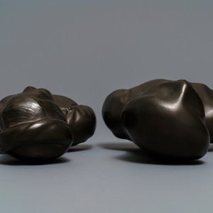 Une paire de bustes en bronze, Chine, Révolution Culturelle, 3ème quart du 20ème — photo 7
