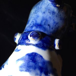 Une paire de chiens en faïence de Delft bleu et blanc, 1ère moitié du 18ème — photo 15