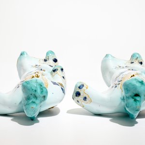 Une paire de figures de chinoises en faïence de Strasbourg, 18ème — photo 7