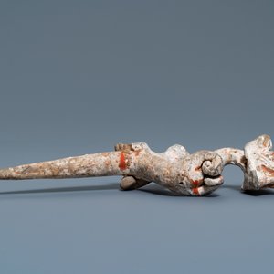 Une paire de figures de dragons en terre cuite polychrome, Han — photo 14