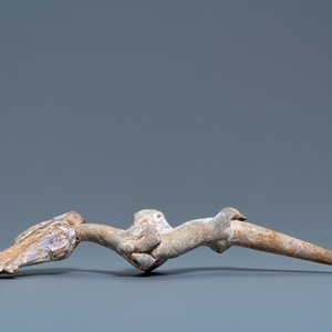 Une paire de figures de dragons en terre cuite polychrome, Han — photo 6