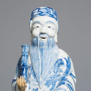 Une paire de figures en porcelaine de Chine bleu et blanc pour le Vietnam, 19ème — photo 8