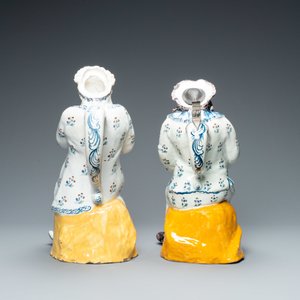 Une paire de fontaines de table de type 'Jacqueline et Jacquot' en faïence polychrome de Bruxelles, 18ème — photo 4