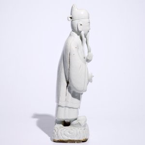 Une paire de grandes figures d'immortels en blanc de Chine de Dehua, 18/19ème — photo 13