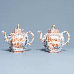 Une paire de grandes théières couvertes en porcelaine de Chine de style Imari, Kangxi — photo 2