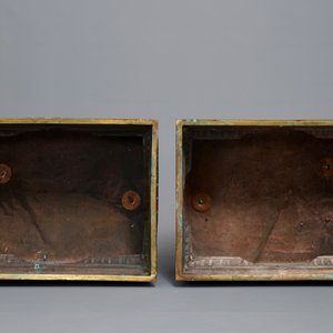 Une paire de grands lions bouddhistes en émaux cloisonnés, Chine, 19/20ème — photo 7
