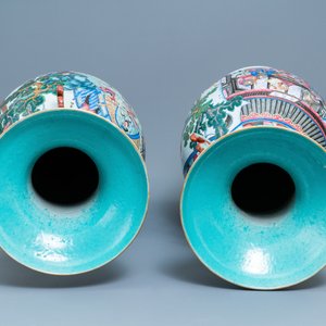 Une paire de grands vases en porcelaine de Chine famille rose à décor 'Wu Shuang Pu', 19ème — photo 6