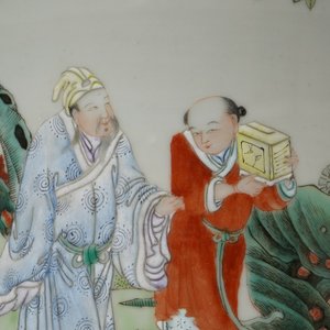 Une paire de grands vases en porcelaine de Chine famille rose à fond bleu, marque de Qianlong, 19ème — photo 14