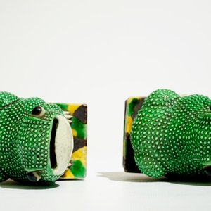 Une paire de grenouilles en porcelaine de Chine famille verte sur biscuit, Kangxi — photo 7
