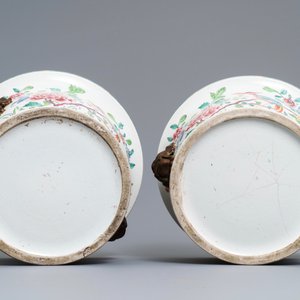Une paire de jardinières de style famille rose en porcelaine de Samson, Paris, 19ème — photo 6
