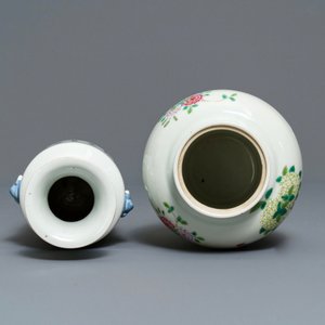 Une paire de jardinières et deux vases en porcelaine de Chine famille rose, 19/20ème — photo 6