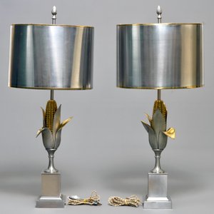 Une paire de lampes aux épis de blé, signés Maison Charles, vers 1960 — photo 2