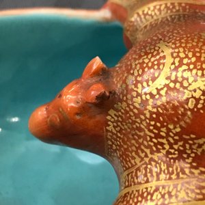 Une paire de lave-pinceaux en forme de chauve-souris en porcelaine de Chine, 18/19ème — photo 8