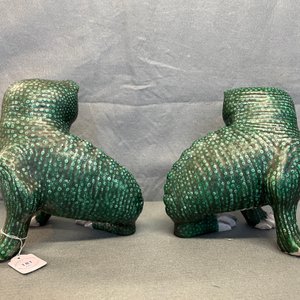 Une paire de modèles de crapauds en porcelaine de Chine famille verte, 19ème — photo 18