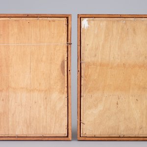 Une paire de panneaux de carreaux au décor du Prince d'Orange Guillaume et Princesse Anne, 18ème — photo 2