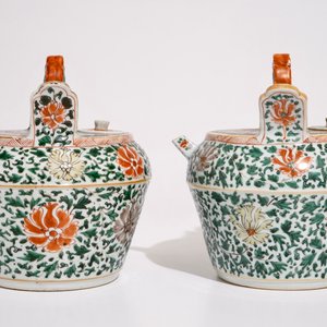 Une paire de pots à chaux en porcelaine de Chine famille verte, poss. pour le marché vietnamien, Kangxi — photo 5