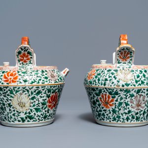 Une paire de pots à chaux en porcelaine de Chine famille verte pour le Vietnam, Kangxi — photo 3
