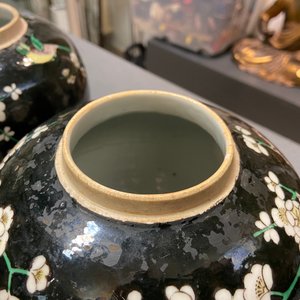 Une paire de pots couverts en porcelaine de Chine famille noire, 19ème — photo 11