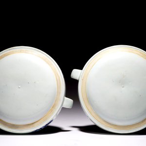 Une paire de rechauds à décor “Feuille de Tabac” en porcelaine de Chine famille rose, Qianlong — photo 2