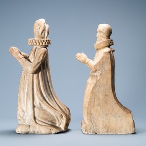 Une paire de statues orantes figurant Albert, archiduc d'Autriche et sa femme Isabelle en marbre, probablement Flandres, 17ème — photo 5