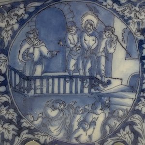 Une paire de supports de bougeoirs en faïence de Delft en bleu et blanc, fin du 17ème — photo 21