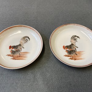 Une paire de tasses et soucoupes en porcelaine de Chine à décor de coqs et poules en grisaille et rouge de fer, Yongzheng — photo 13