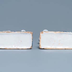 Une paire de tirelires en forme de chien en faïence polychrome de Delft, 18ème — photo 6