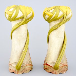Une paire de vases Art Nouveau en forme de tournesol, Julius Dressler, Autriche — photo 2