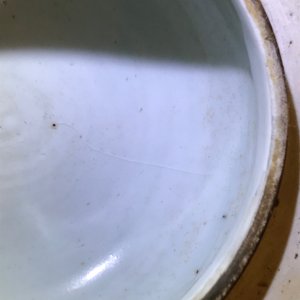 Une paire de vases couverts en porcelaine de Chine bleu, blanc et rouge sur fond céladon, 19/20ème — photo 15