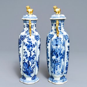 Une paire de vases couverts en porcelaine de Chine bleu et blanc, Kangxi — photo 4