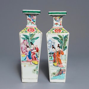 Une paire de vases de forme carré en porcelaine de Chine famille rose, Yongzheng — photo 3