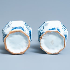 Une paire de vases en faïence de Delft en bleu et blanc à décor de chinoiserie, fin du 17ème — photo 6