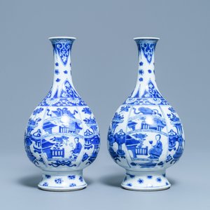 Une paire de vases en porcelaine de Chine en bleu et blanc, Kangxi — photo 2