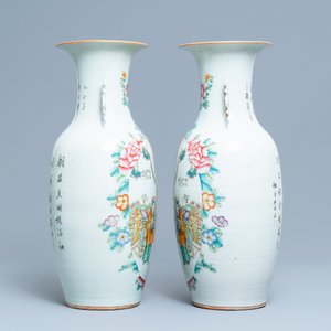 Une paire de vases en porcelaine de Chine famille rose, 19/20ème — photo 4